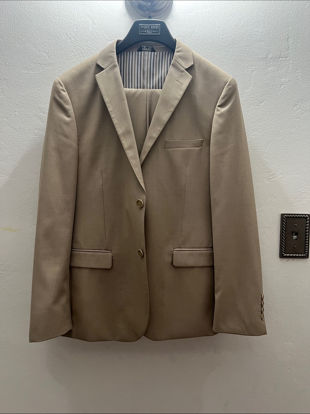 Men's Tan Two-Button Blazer - Classic Tailored Fit
